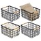 mDesign Metal Steel Wire Square Closet Storage Basket - 4 Pack